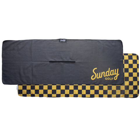 Sunday Golf Tailgate Golf Towel - Black & Yellow