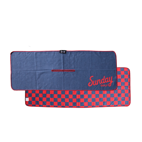 Sunday Golf Tailgate Golf Towel - Navy Red