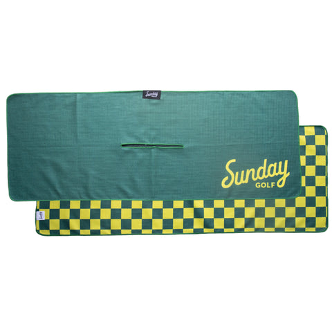 Sunday Golf Tailgate Golf Towel - Green & Yellow