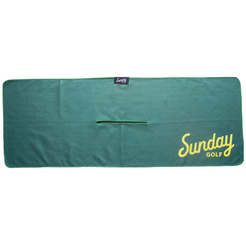 Sunday Golf Tailgate Golf Towel - Green & Yellow